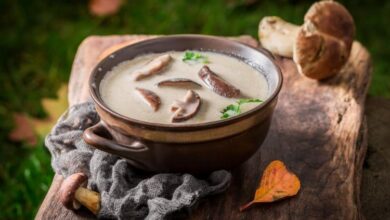 شوربة الفطر بالحليب